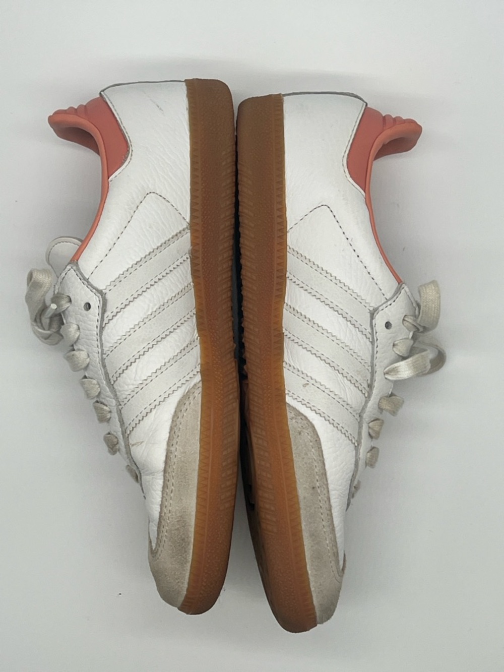 Adidas Samba Sneakers in White and Coral Pink Women's Sz 6.5 - Picture 8 of 11